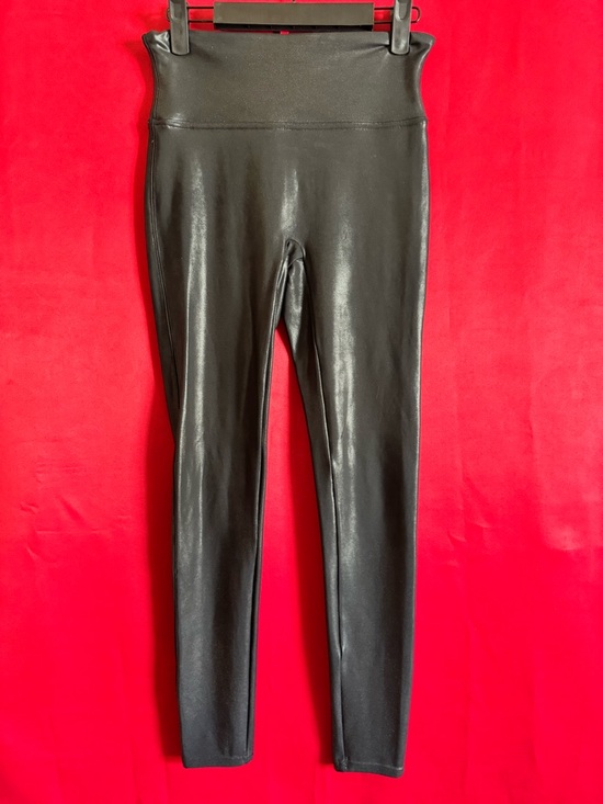 SPANX Pants - #407-SPANX Black Faux Leather High-Waist Leggings Size Medium